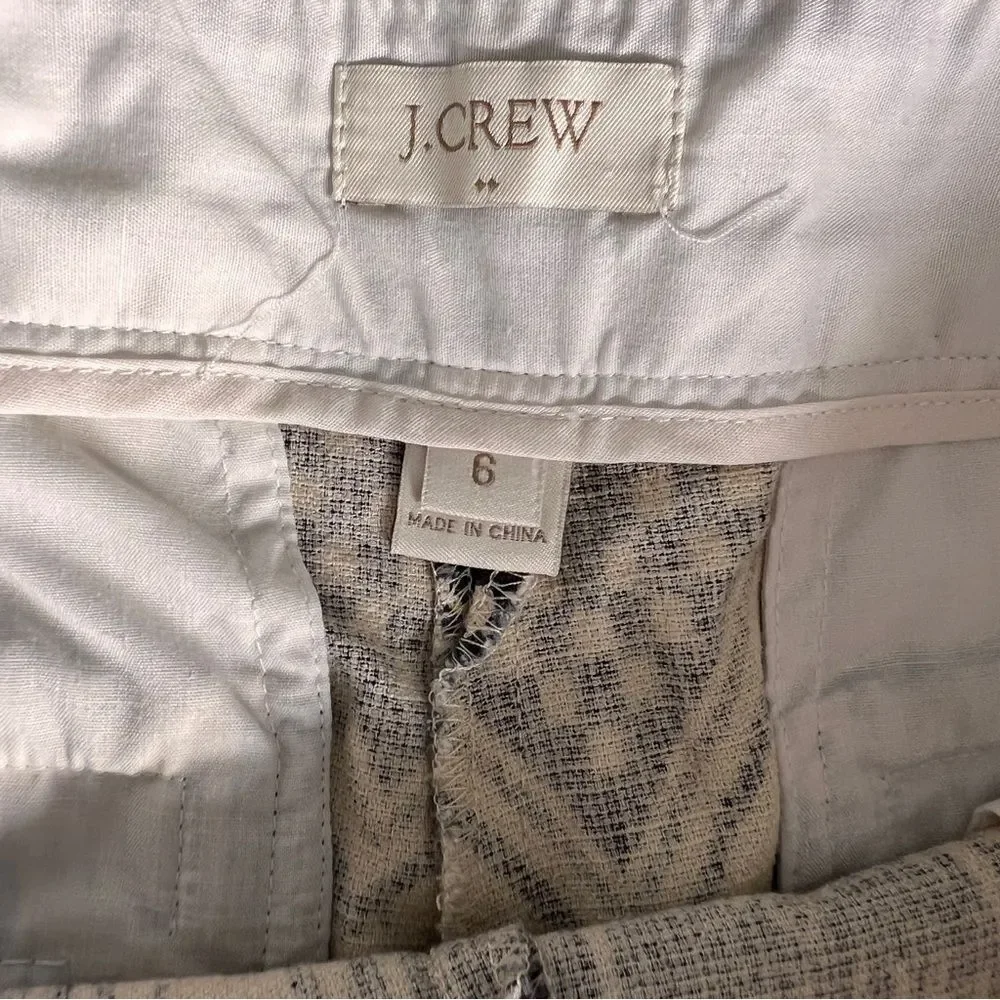 J.CREW Factory Women's Black Cream Chevron Ikat Print Cotton Short Shorts Sz 6